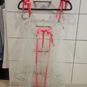 Agent Provocateur Lorna Mint and Pink Babydoll Playsuit Like New S/M